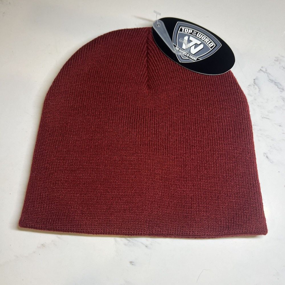 Burgundy Maroon Red Beanie‎ Hat Snow Ski Winter Cap Wine Blank Skully Minimal